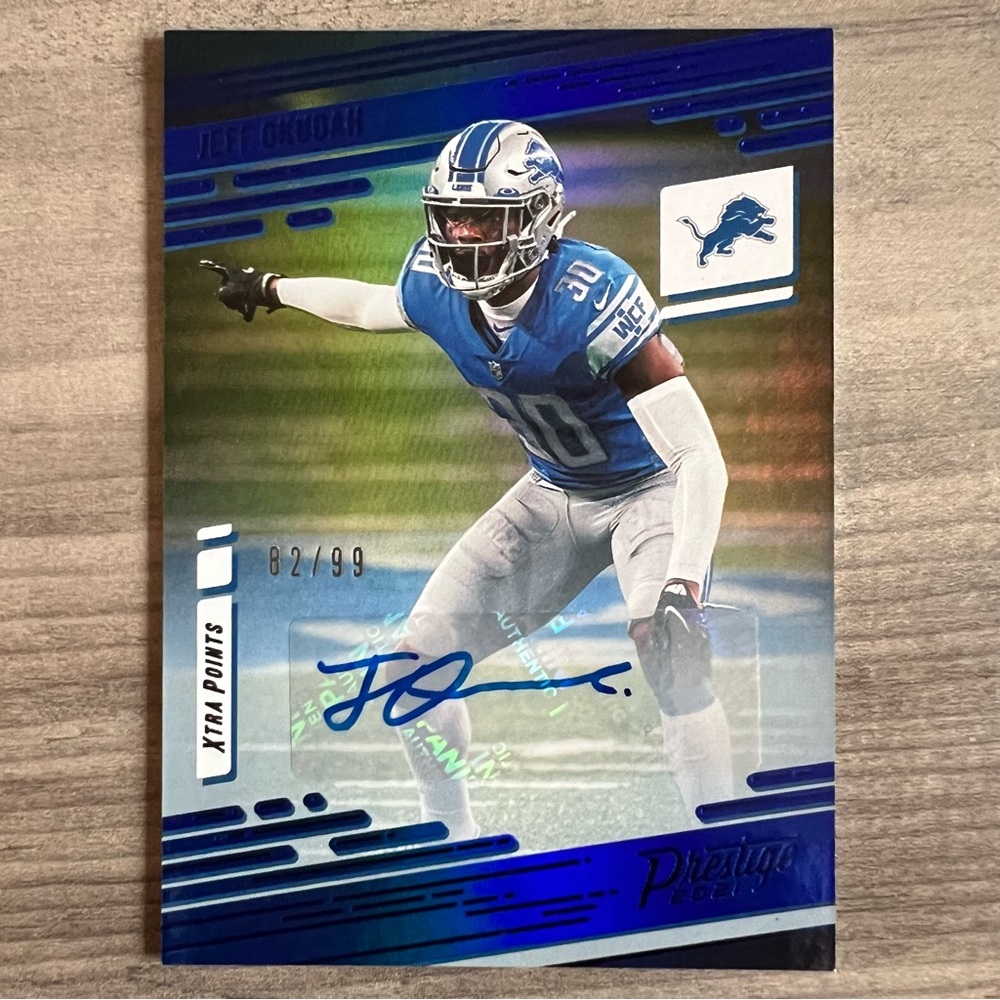 Jeff Okudah Autographed Detroit Lions Trading Card - 82/99
